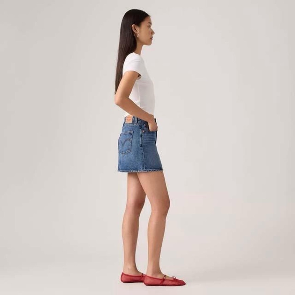NWT Levi's Grunge Coastal Cottagecore Cotton Blue Denim Mini Icon Skirt Sz 31